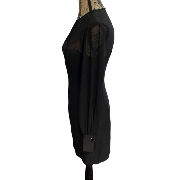 Maeve Black Long Sleeve Dress with Sheer Detail - Picture 4 of 9